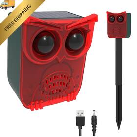 Hulppre Ho-do-89 Solar Outdoor Motion Sensor Alarm-13 Sounds Including Dog Medium Red