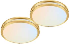 Hykolity Cla-1757 16 Inch Dimmable Led Flush Mount Ceiling Light Gold