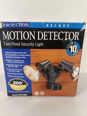 Intelectron 026365180003 Motion Detector Twin Flood Security Light Model Bc8100k Black