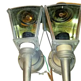 Bc912abt Intelectron Two Coach Lamp With Hidden Motion Detector 15 Inch Tall Antique Bronze