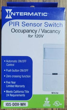 Intermatic 078275125209 Pir Occupancy Sensor Switch For 120v White New