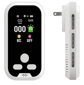 Iqyef Hd11-cg 4-in-1 Leak Detector Plug-in And Battery Backup For Co Gas Temp Humidity