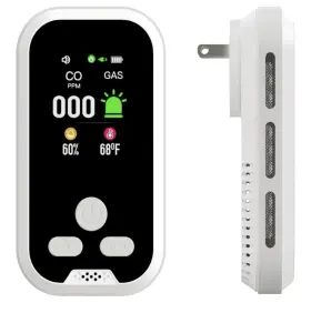 Hd11-cg Iqyef 4-in-1 Leak Detector Plug-in And Battery Backup For Co Gas Temp Humidity