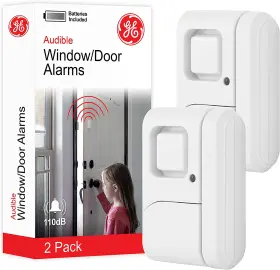 Jasco Products Company 445032280236 Home Door Window Sensor Open Security Alarm With 2 Remote Control 110db