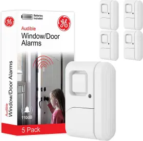 Jasco Products Company Llc 744110524109 Ge Personal Security Window And Door Alarm 5 Pack Diy Protection Burglar Aler