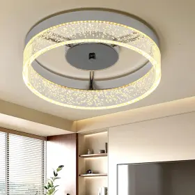 Smx0790-ch Jaycomey Led Flush Mount Round Chrome Ceiling Light