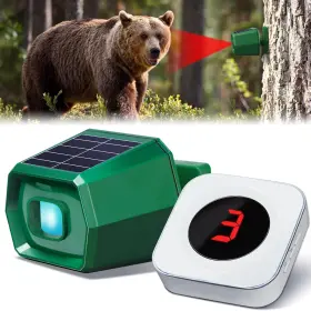 F620-157-1t1-green Jsieem Driveway Alarm 3000ft Solar Powered Wireless Outdoor Motion Sensor