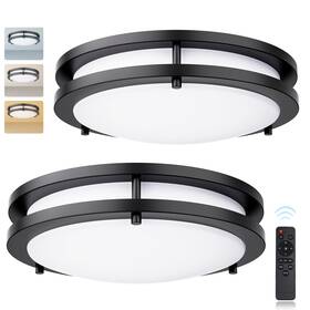 Kalium Xl087ba-bk Led Ceiling Light With Remote 2pack 12 Inch 12inch Matte Black