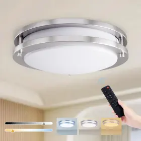 Xl088b-sl Kalium Led Ceiling Light With Remote 13 Inch 13inch 1pack Brushed Nickel