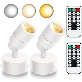 Kandicyar Ka0022b2-1 2 Pack Led Spot Lights Indoor 5w Uplighting With Remote 2-pack White