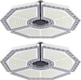 Kernowo 759337291383 2 Pack Led Garage Light 140w 18500 Lumens Silver
