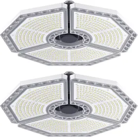 18500 Kernowo 759337291383 2 Pack Led Garage Light 140w Lumens Silver