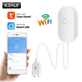 Wl21 Kerui Wifi Water Leak Sensor Detector Alarm Flood Leakage Overflow Home Security Alert