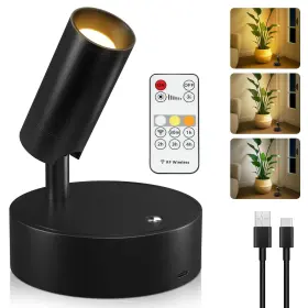 D0801 Kimjo Spot Lights Indoor Wireless Led Spotlight Uplighting 1 Pack Black-1
