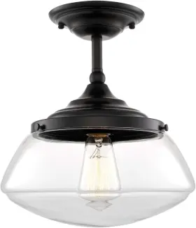 Rv-c215-4524-ob Kira Home Summit 12 Inch Modern Industrial Farmhouse Semi Flush Mount Matte Black