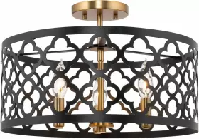 Rvl-csf101-bk Kira Home Wb Sutton 16 Inch 3-light Modern Semi-flush Mount Black And Warm Brass Rvl-csf101-bk Kira Home Wb Sutton 16 Inch 3-light Modern Semi-flush Mount Black And Warm Brass