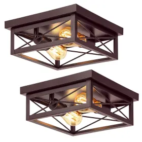 X11016p Kondras 2pk Brown Hallway Light Fixtures Ceiling 2-light Farmhouse 2-pack X11016p Kondras 2pk Brown Hallway Light Fixtures Ceiling 2-light Farmhouse 2-pack