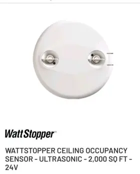 305-3 Legrand Wattstopper Ceiling Occupancy Sensor - Ultrasonic 2 000 Sq Ft 24v