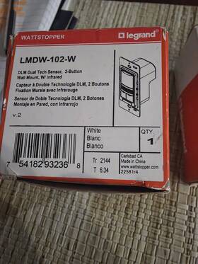 Legrand Lmdw-102-w Occupancy Sensor White Wall Mount Switch New In Box