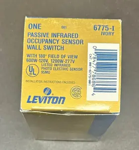 6775-i Leviton Ivory Passive Infrared Occupancy Sensor Wall Switch