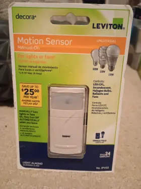 R08-ipv02-1lt Leviton Ipv02 Motion Sensor Manual-on Wall Switch For Lights Or Fans