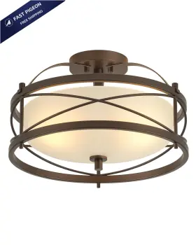 Clcl5208 Lhlyclx Entryway Drum Light Fixtures Semi-flush Mount Old Bronze Finished