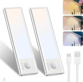 Libtit Uc10-2 2pack Motion Sensor Under Cabinet Lighting Led Usb Rechargeable Battery