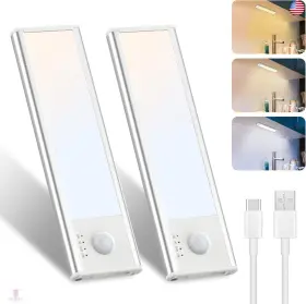 Uc10-2  Libtit 2pack Motion Sensor Under Cabinet Lighting Led Usb Rechargeable Battery