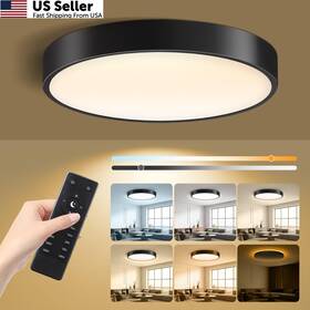 Lightania Lxd01-l13hn-bk 13 Inch Flush Mount Ceiling Light With Remote Black