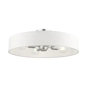 46928-91 Livex Lighting 4 Light Brushed 22 Inch L X W 7 H Nickel