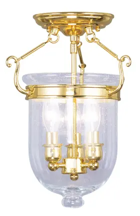 5081-02 Livex Lighting Flush Mount With 10 Inch L X W 14 H Polished Brass