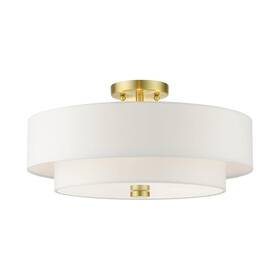Livex 51045-12 Lighting Meridian Collection 4-light 18 X 9 Satin Brass