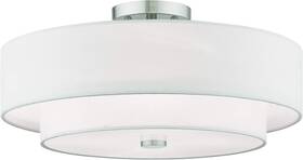 Livex 51045-91 Lighting Meridian Cieling Mount 18 Inch L X W 9 H Silver