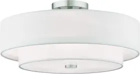 51045-91 Livex Lighting Meridian Cieling Mount 18 Inch L X W 9 H Silver