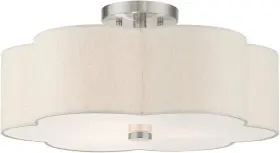 58064-91 Livex Lighting Solstice Collection 3-light Semi Flush Mount Nickel