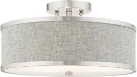 60423-91 Livex Lighting Park Ridge Collection 3-light Semi Flush Mount Nickel
