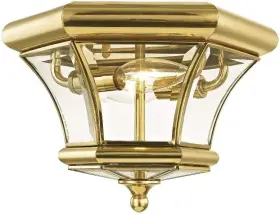 7052-02 Livex Lighting Monterey 2 Light Outdoor/indoor Polished Brass