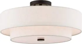 51085-92 Livex Lighting 4-light Semi Flush 18 Inch L X W 9 H English Bronze