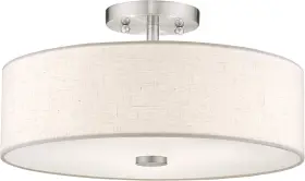 52135-91 Livex Lighting Meridian 3 Light 15 Inch L X W 7.5 H Brushed Nickel