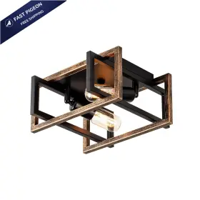 77436 Luling 2-light Square Ceiling Light Adjustable Socket 11.4 Inch Flush Bronze
