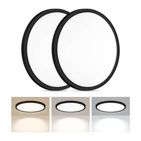 Lumllsaji 001518al250806um 2 Pack Led Flush Mount Ceiling Light 24w 12inch-2 Black