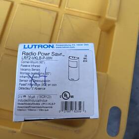 Lutron Lrf2-vklb-p-wh Corner Mount Infrared Wireless Vacancy Sensor 3v
