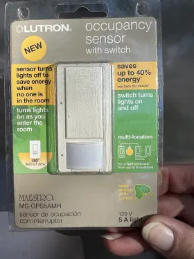 Ms-ops5amh Lutron Occupancy Sensor With Switch- White