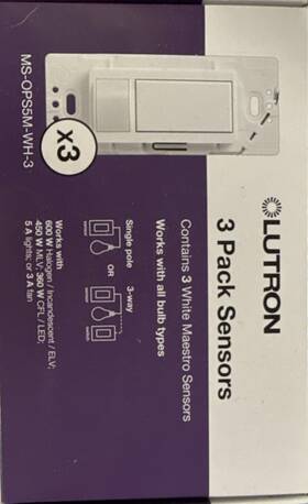 Lutron Ms-ops5m-wh-3 Maestro Motion Sensor 3 Pack White Model