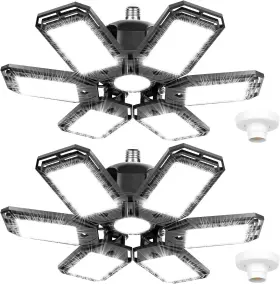 Luyata 725786193332 2 Pack Led Garage Lights 180w Deformable 18000lm Close To Ceiling Light Black Luyata 725786193332 2 Pack Led Garage Lights 180w Deformable 18000lm Close To Ceiling Light Black
