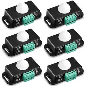 Macarrie 445034262278 6 Pack 12v 24v Pir Sensor Led Motion Detector Light Switch Body In