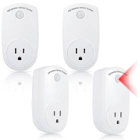 Macarrie 711181424041 4 Pieces Motion Sensor Sockets Indoor Plug In Light Control Swit