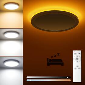 Matane Ls-cl-g4-18w-dim-ykbk/n Flush Mount Ceiling Light Fixture With Remote 8.7in White