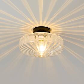Mazu House Ddxd09-tm-300 Glass Semi Flush Ceiling Lights - 12 In Vintage Mid 11.8 Inch Clear