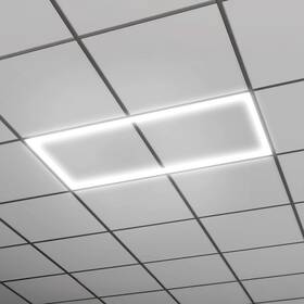 Metalux 24sfs-l3c4-unv 2x4 Led Ceiling Grid Light With Cct And Lumen Select Remote 2ftx4ft White
